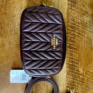 NWT Coach Quilted Leather Belt Bag Oxblood